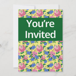 "Du är inbjuden"-blommigten för diskettenhet Inbjudningar