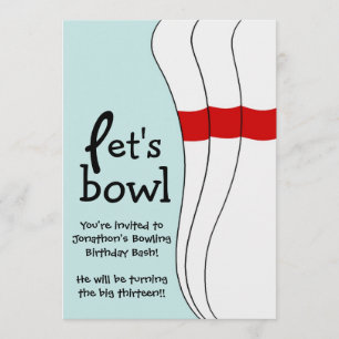 Du är inbjuden Bowling Bash Födelsedagsfest Inbjud Inbjudningar