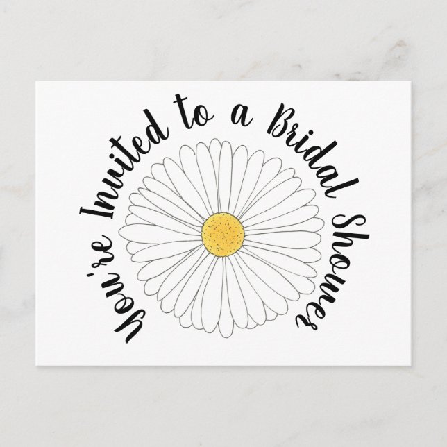 Du är inbjuden Daisy Flower Bröllopsdusch Blommig Inbjudan Vykort (Framsida)