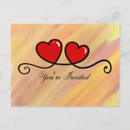 Du är inbjuden - Hjärter Inbjudan Vykort