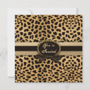 Du är inbjuden - inbjudan - Leopard Print (Faux)