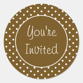 Du är inbjuden kopparpolkutsförsegling runt klistermärke