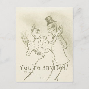 Du är inbjuden Lautrec - Dancing Couple Inbjudan Vykort