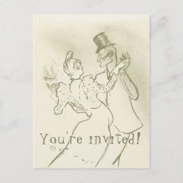 Du är inbjuden | Lautrec - Dancing Couple Inbjudan Vykort