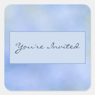 Du är inbjuden Ledig Abstrakt Blå Gul Försegling Fyrkantigt Klistermärke