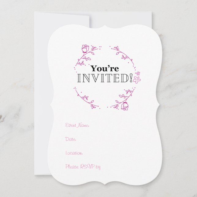 Du är inbjuden! Platt inbjudan (Framsida)