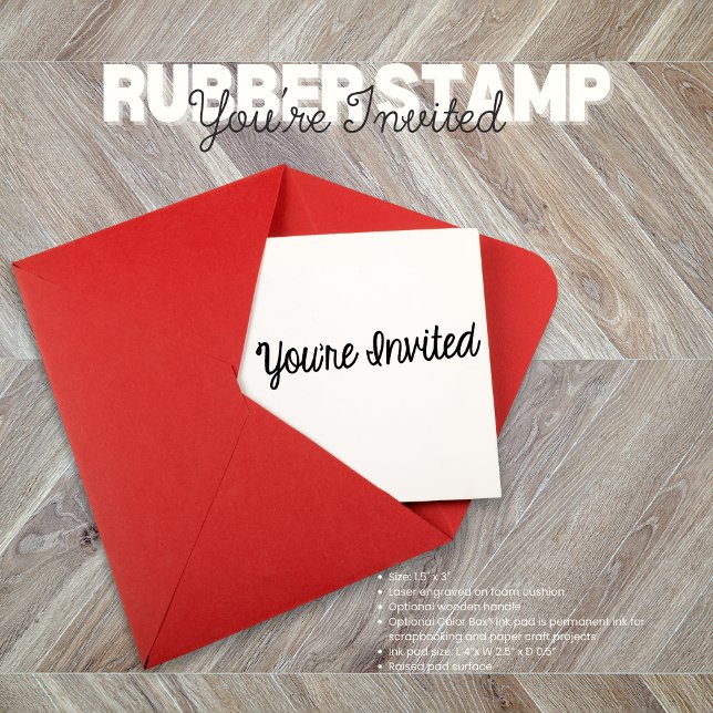 Du är inbjuden Rubber Frimärke Stämpel (Birthday Depot
You're Invited Rubber Stamp)