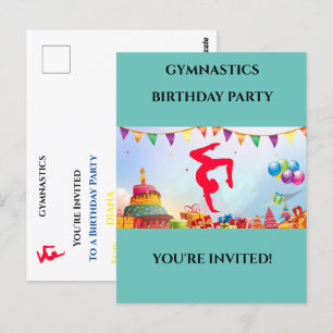 Du är inbjuden till en Gymnastics Party Personlig Vykort