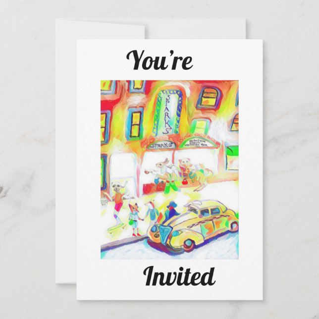 Du är inbjuden till en natt på stan inbjudningar (Framsida)