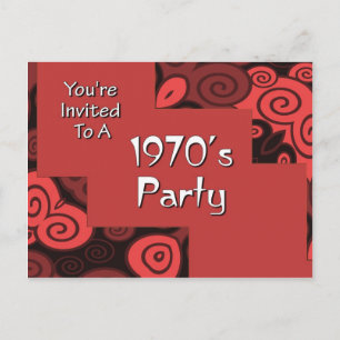 Du är inbjuden till ett Party från 1970 Inbjudan Vykort
