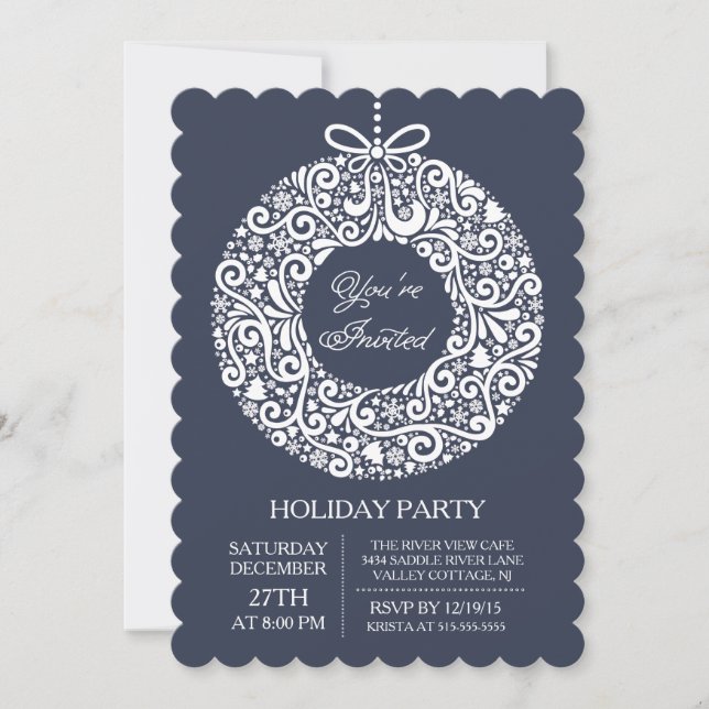 Du är inbjuden till jul-Julfesten Boll Inbjudningar (Framsida)