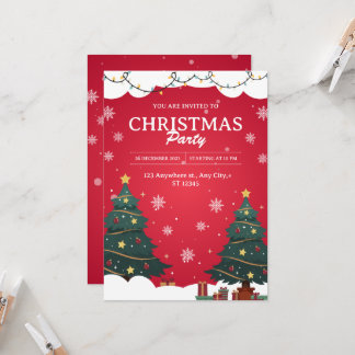 Du är inbjuden till jul Party Inbjudningar