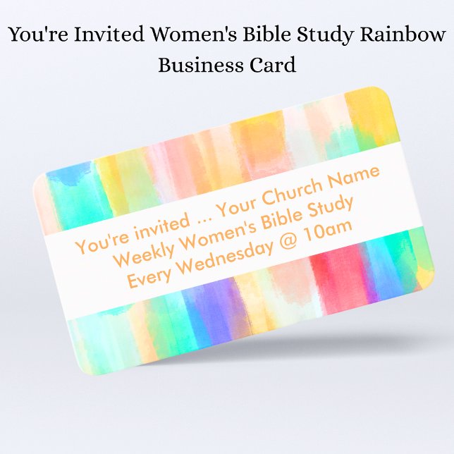 Du är inbjuden till kvinnobibelstudie Rainbow Visitkort (You're Invited Women's Bible Study Rainbow Business Card
)