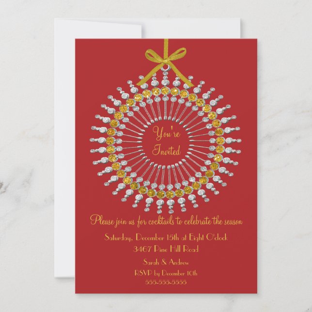 Du är inbjuden till prydnadsjulfest inbjudningar (Framsida)