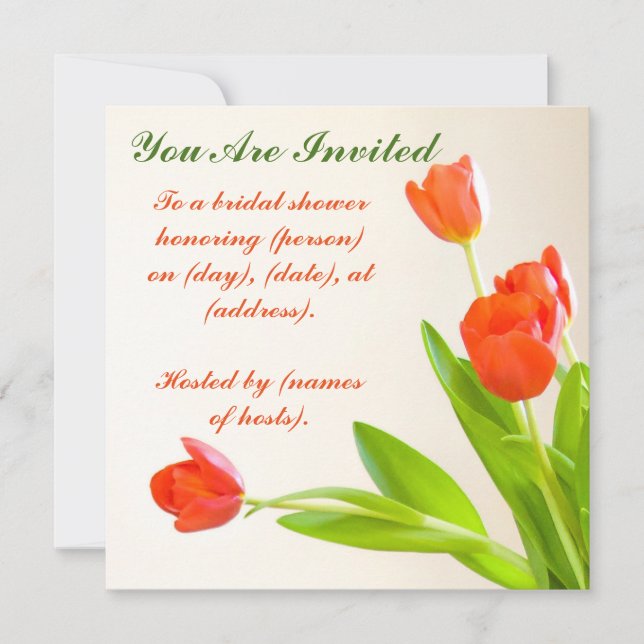 "Du är inbjuden" Tulip Square-inbjudan Inbjudningar (Framsida)