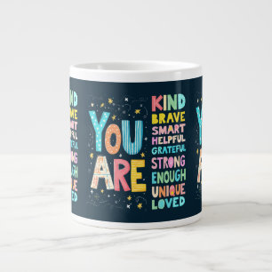 Du är inspirerande offertpositiv typografi jumbo mugg