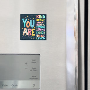 Du är inspirerande offertpositiv typografi magnet
