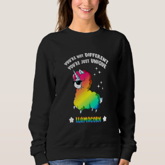 Du är inte annorlunda du är bara unik Llamacorn T Shirt