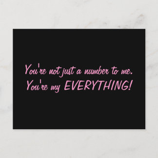 "Du är inte bara ett nummer till mig" vykort