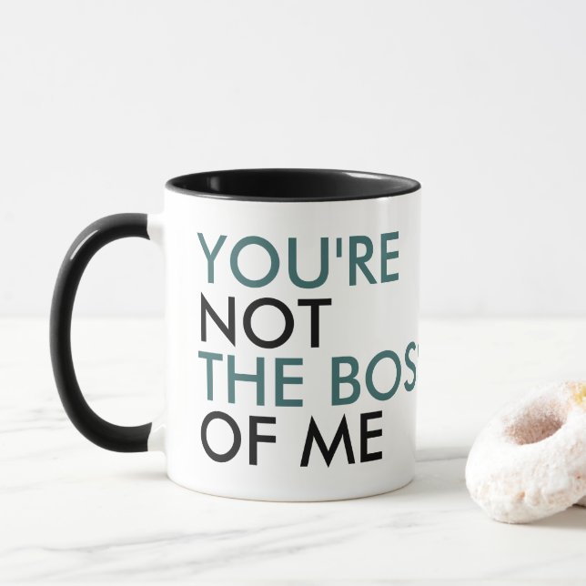 Du är inte Chef i min typografi Kaffemugg (Med munk)