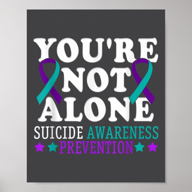 Du är inte ensam Depression Självmordsprevention A Poster (Framsidan)