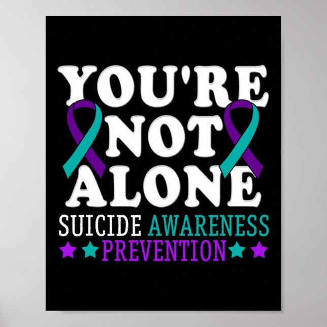 Du är inte Ensam Depression Suicide Prevention Awa Poster (Framsidan)