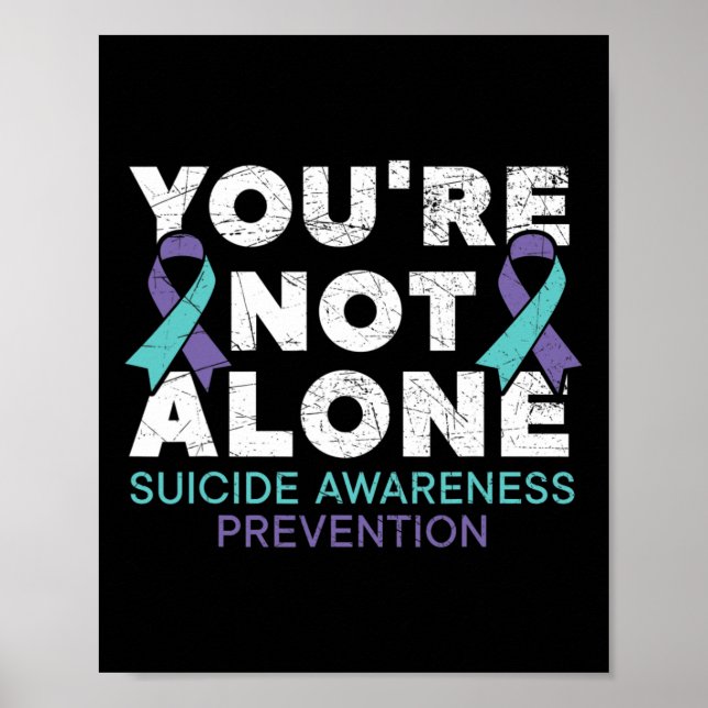 Du är inte Ensam Depression Suicide Prevention Awa Poster (Framsidan)