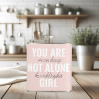 Du är inte Ensam Girl Positive Motivation Citate