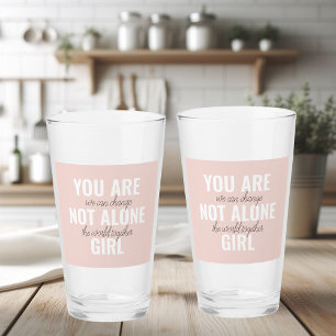 Du är inte Ensam Girl Positive Motivation Citate Glaskopp