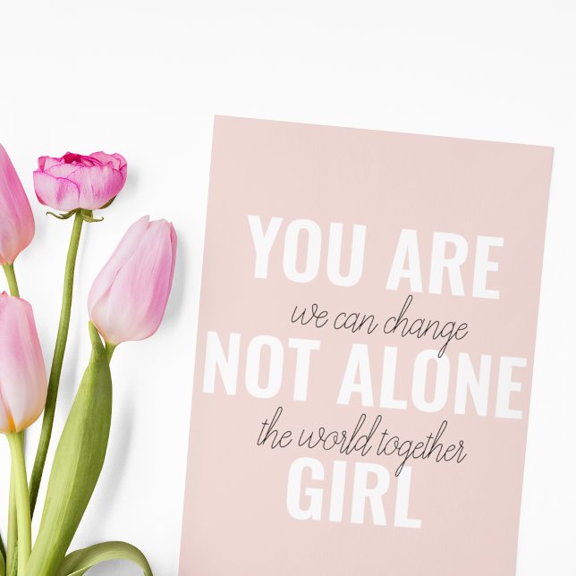 Du är inte Ensam Girl Positive Motivation Citate Julkort (Skapare uppladdad)