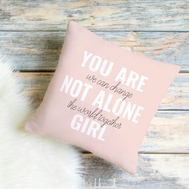 Du är inte Ensam Girl Positive Motivation Citate Kudde (Skapare uppladdad)