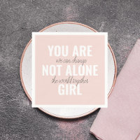 Du är inte Ensam Girl Positive Motivation Citate