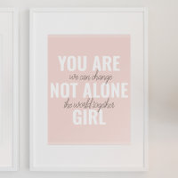 Du är inte Ensam Girl Positive Motivation Citate