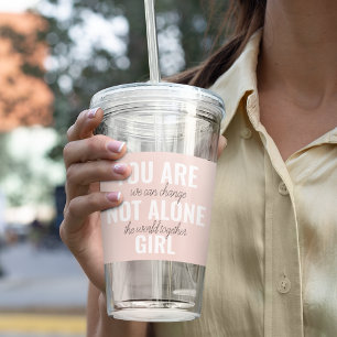Du är inte Ensam Girl Positive Motivation Citate Take Away Mugg
