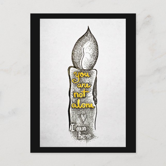 Du är inte ensam, jag finns här vänskaps-citat vykort (Framsida)