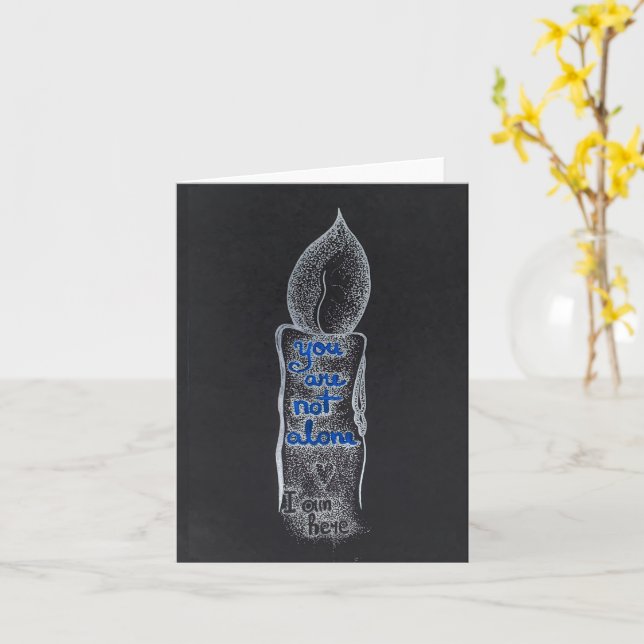 Du är inte ensam ljus medkänsla vänlighet citat kort (Gul blomma)