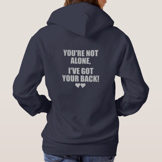 Du är inte Ensam - Stödjande meddelande för Mental T Shirt (Baksida)