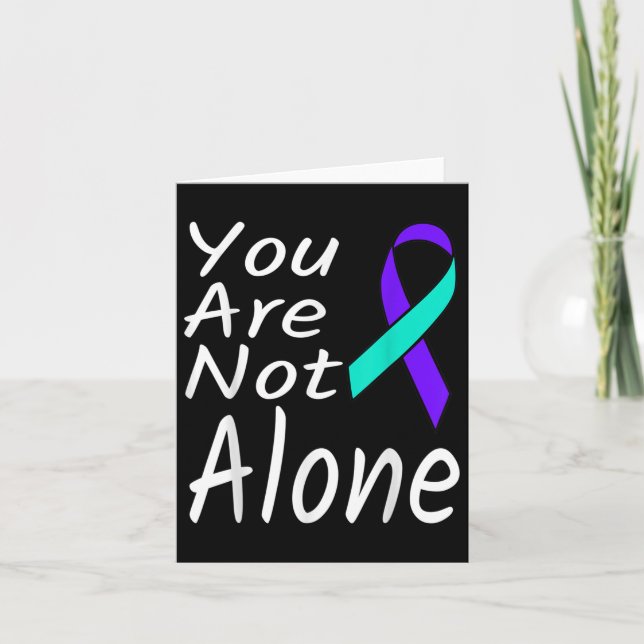 Du är inte Ensam Suicide Prevention Ribbon Awaren Kort (Framsida)