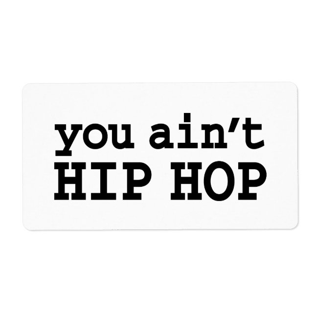 Du är inte HIP HOP Fraktsedel (Framsidan)