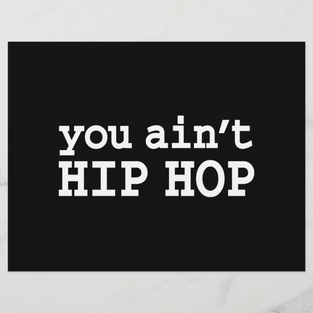 Du är inte HIP HOP Reklamblad (Framsidan)