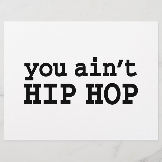 Du är inte HIP HOP Reklamblad (Framsidan)