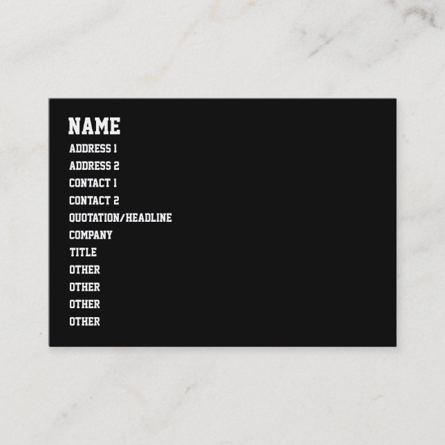 du är inte HIP HOP Visitkort (Framsida)