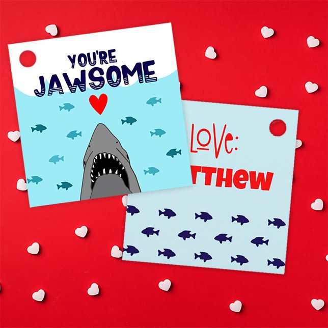 Du är Jawsome Shark Valentine Gift Märkre Gåvor Etiketter (Skapare uppladdad)