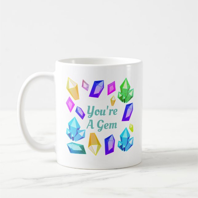 Du är juvlar för en GemregnbågeGemstone Kaffemugg (Vänster)