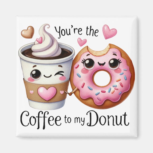 Du är kaffe till min Donut-Sticker Magnet (Framsidan)