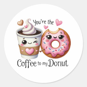 Du är kaffe till min Donut-Sticker Runt Klistermärke