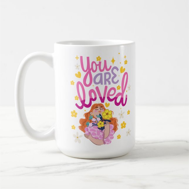 du är kärlek kaffemugg (Vänster)