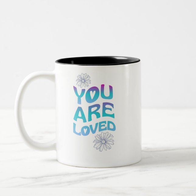 DU ÄR KÄRLEK Två-Tonad MUGG (Vänster)