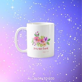 Du är kärleksfull kristen modern jude 1:21 Blommig Kaffemugg