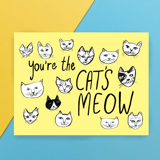 DU ÄR KATTENS JÄTTEBRA Cute Kittens  Postcard Vykort (YOU'RE THE CAT'S MEOW Cute Kittens Valentines Postcard
)